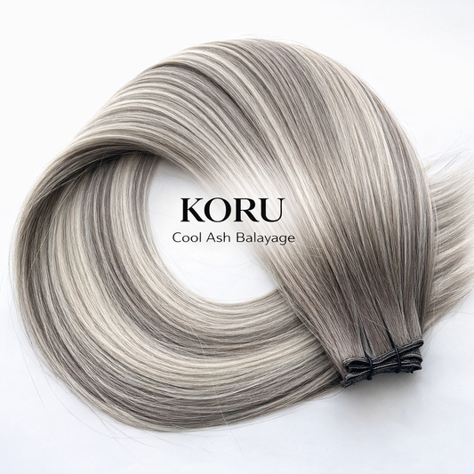 "Koru" Cool Ash Balayage Hair Extensions
