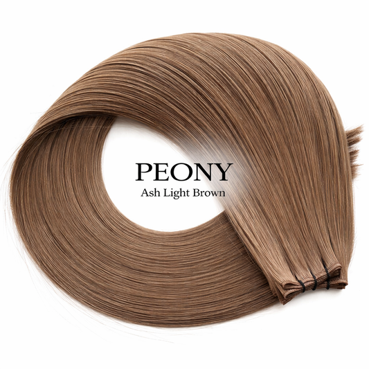"Peony" Ash Light Brown Hair Extensions