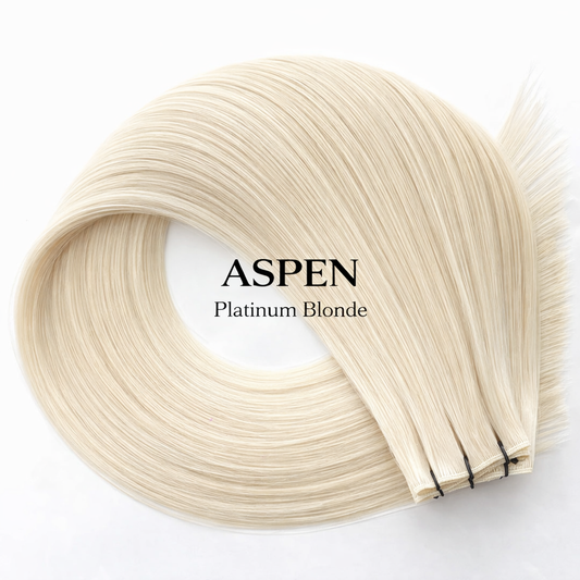 "Aspen" Lightest Cool Blonde Extensions